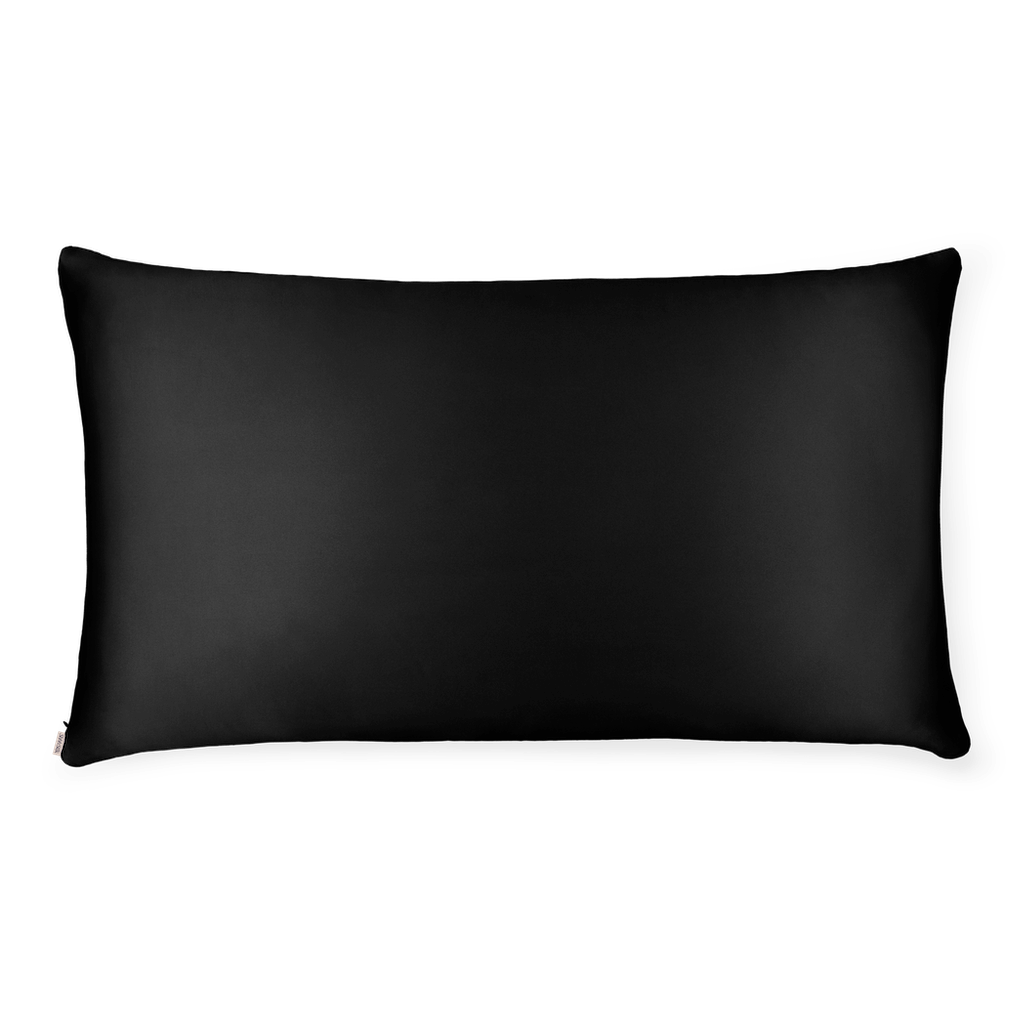 Shhh Silk Black Silk Pillowcase - King